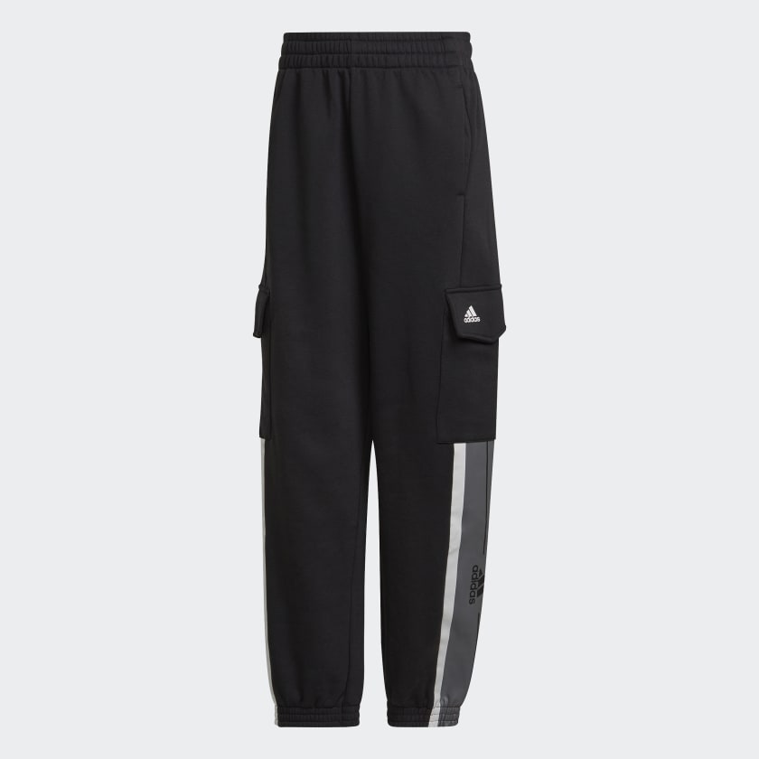 Essentials_Pin_Stripe_Block_Fleece_Cargo_Pants_Czern_HL2110_01_laydown